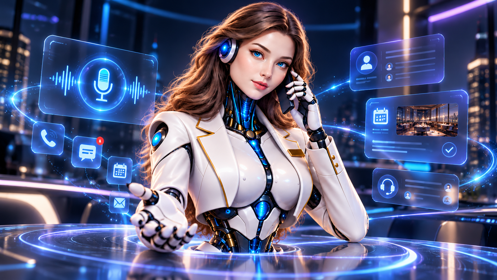 LIA AI concierge appointment coordinator in a futuristic interface
